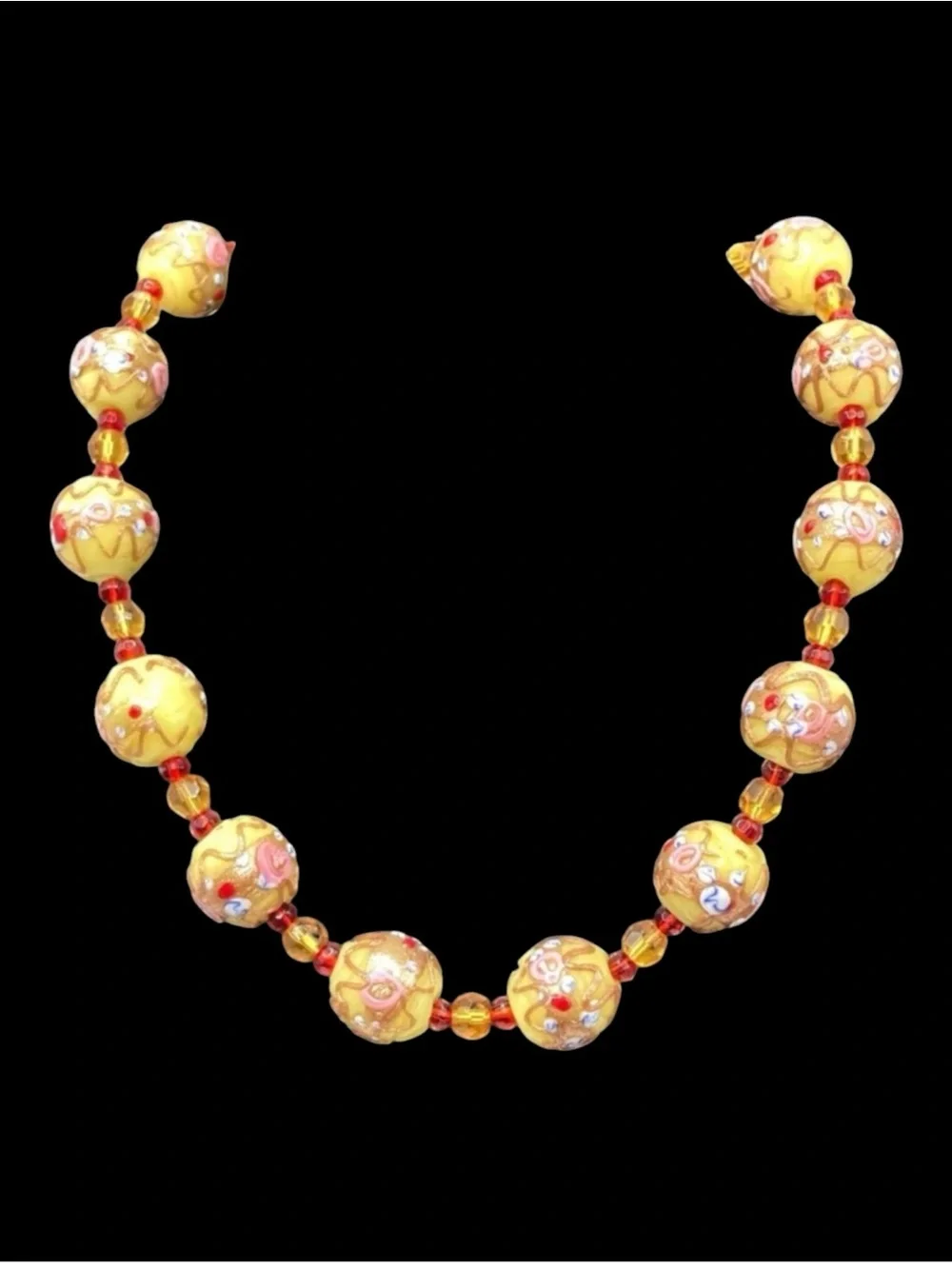 Vintage Italian Wedding Cake Bead Choker Necklace Art Deco 1930’s